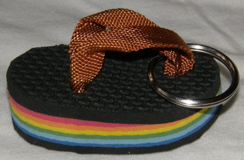 rainbow flip flop keychain