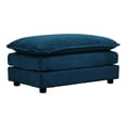 thumbnail image 5 of Modular 2-Seater Sofa and Ottoman Set in Blue Chenille Fabric, Customizable Living Room Sectional, 5 of 10
