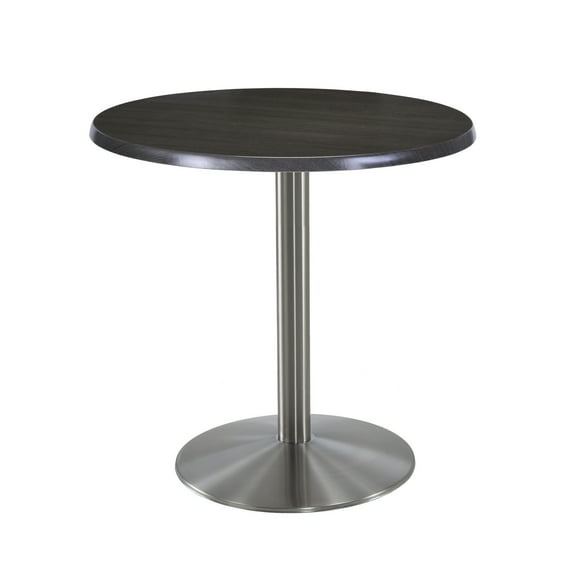 Holland 36" Stainless Round Base Round Table in 30" Charcoal Top