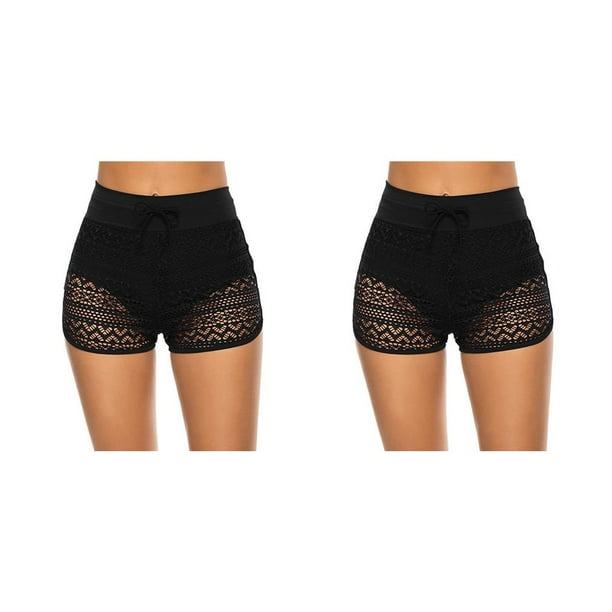 Soidarity Pantalones cortos de baño de cintura alta informales de verano para mujer, pantalones cortos de baño, ropa de baño Sexy, ropa de playa de S 2piezas Soidarity CBP216889