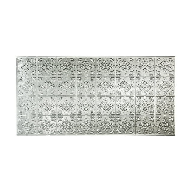 FASÄDE Easy Installation Traditional Style/Pattern #2 Brushed Aluminum Wall Panel (4' x 8' Panel)