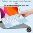 thumbnail image 3 of Portable Wireless Bluetooth Keyboard with Touchpad, Ultra-Thin Rechargeable Bluetooth Keyboard Mini with trackpad Round Key for iPad pro/iPad/iOS/Android (Blue), 3 of 8
