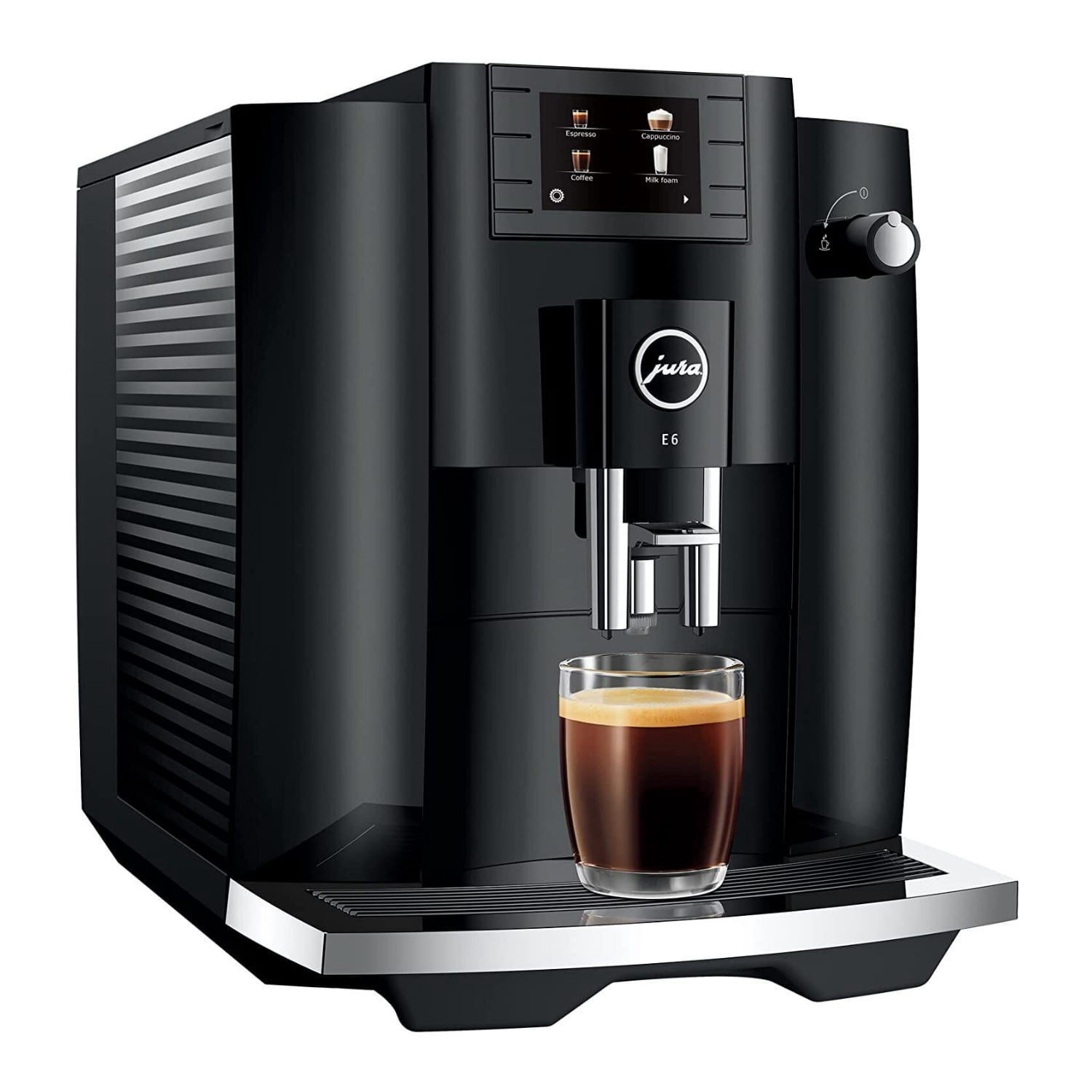 Jura 15622 E6 Automatic, Cost-Efficient Espresso Machine with Easy Cappuccino Function (Piano Black)
