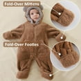 thumbnail image 4 of Baby Fleece Jumpsuits Long Sleeve Zip Up Animal Style Romper Onesie Pajamas Newborn Winter Clothes for Christmas or Halloween 0-3 Months, 4 of 4