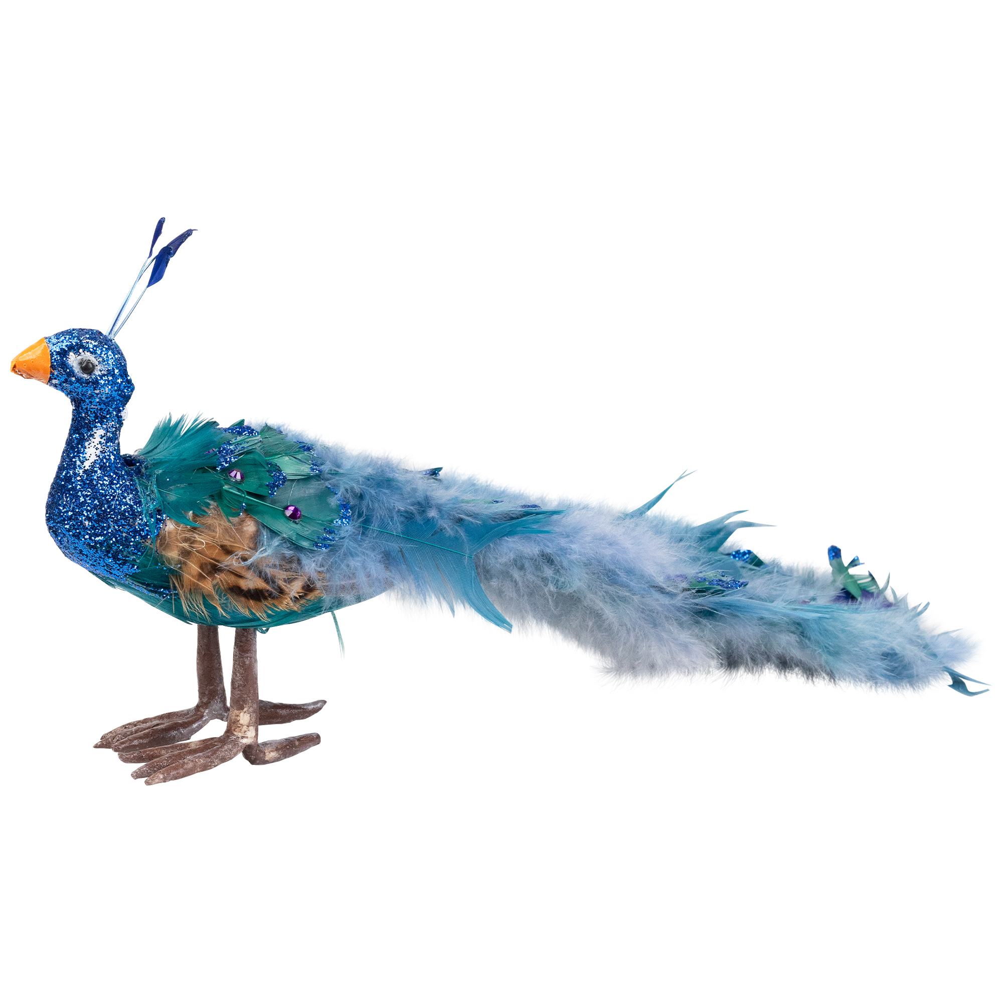 Northlight 13" Peacock Bird with Closed Tail Feathers Christmas Ornament - Green