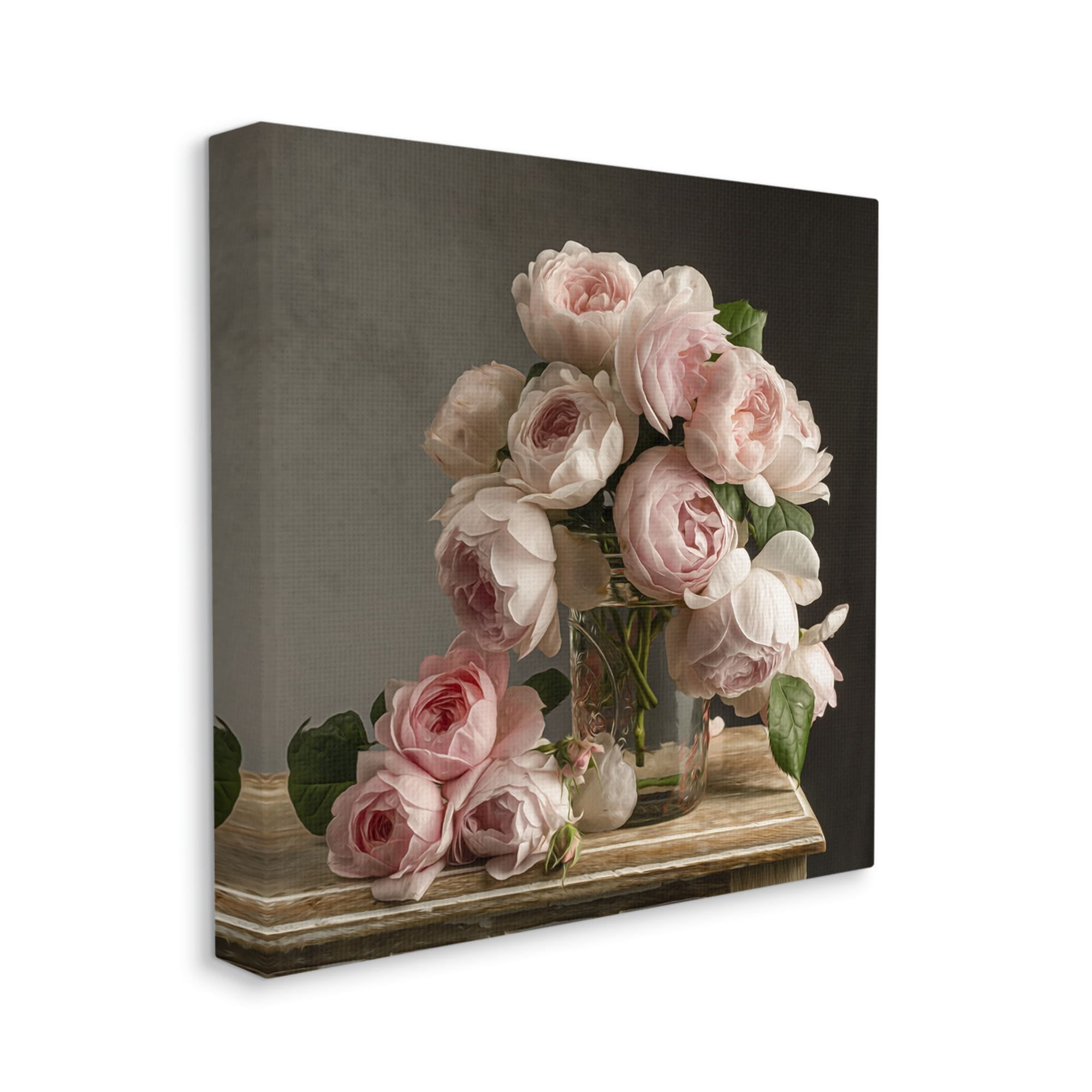 Stupell Industries Classical White Pink Roses Arrangement Jar Vase , 24 x 24, Design by Leah McLean