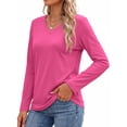 thumbnail image 4 of MOSHU 3 Pack T Shirts for Women V Neck Long Sleeve Womens T-shirts Casual Basics Tees Loose Fit Fall Tops, 4 of 11