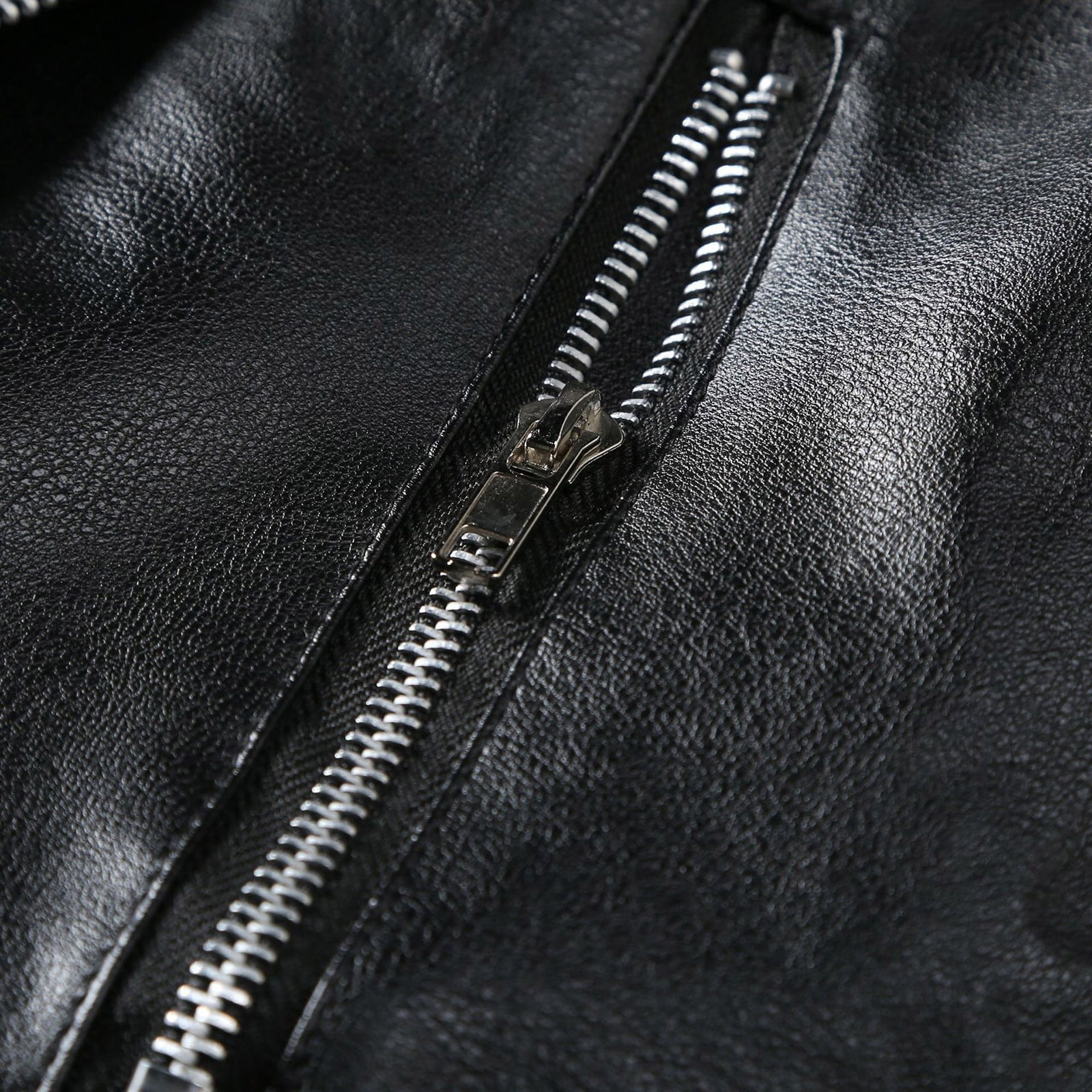 Maoxin Mens Leather Jacket Men's Collar Leather Jacket Casual Loose Men's Top Solid Color Long Sleeved Hooded Leather Jacket/Jackets for men Black M