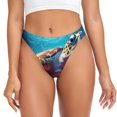 thumbnail image 1 of Balery Colorful Ocean Sea Turtle Tangas de Algodón para Mujer con Estampado – Ropa Interior Sexy, Transpirable, G-string-X-Small, 1 of 6