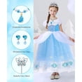 thumbnail image 3 of YANSION Disfraz Princesa Niña, Disfraz Cenicienta Niña con Conjuntos de Collar de Corona Princesa, Vestido Princesa Niña, Vestido Cenicienta Elegante para Fiesta Cosplay Cumpleaños 2-11 Años, 3 of 7
