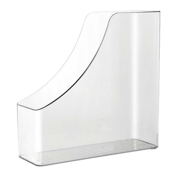 Vertical File Holder Clear Magazine File Holder Document Organizer Plastic Document Rack Desk Storage Bins for Office Home Notebooks Envelopes,1 Pack