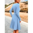 thumbnail image 3 of PRETTYGARDEN Women's Spring Fall Short Dress Ribbed Knit Crewneck Long Sleeve A Line Flowy Casual Elegant Going Out Dresses, 3 of 9