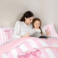 thumbnail image 4 of Manfei Pink Letter Print B King Size Comforter Sets,Pink Cute Bowknot Comforters King Size,Pink Reversible,3 Pieces,1 Comforter and 2 Pillowcases, 4 of 7
