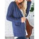 thumbnail image 2 of Jersey tipo cárdigan PRETTYGARDEN para mujer, tejido trenzado, azul y gris, 2 of 6