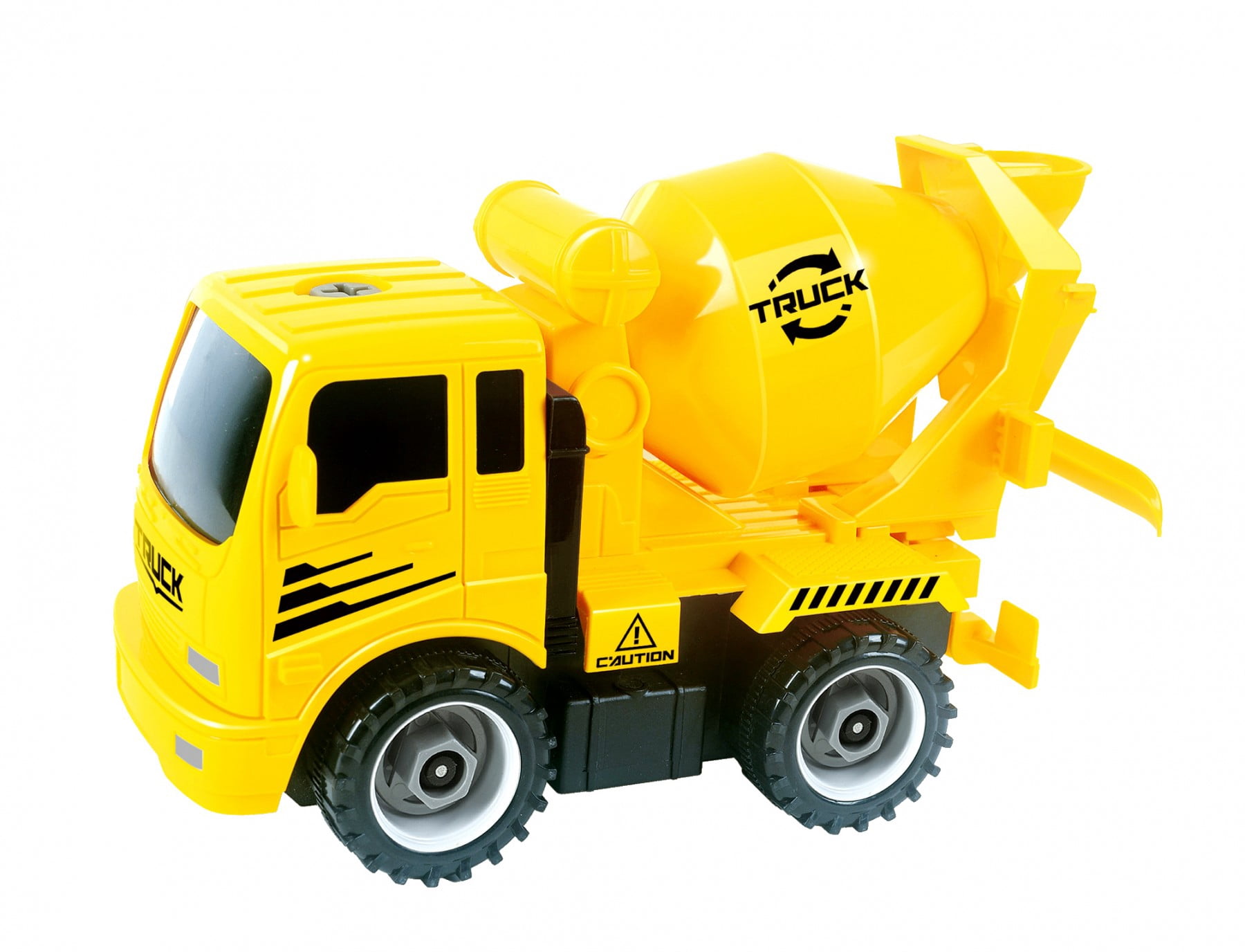 Take-A-Part Friction Powered Construction Trucks With Crane, Excavator, Mixer, Dump Truck