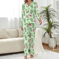 thumbnail image 2 of Top-kevin Wine Glasses Hearts Music Stars Women's Long-Sleeve Shirt And Full-Length Bottom Pajama Set, 2 of 12