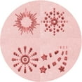 thumbnail image 1 of Ahgly Company Indoor Round Patterned Pastel Red Pink Area Rugs, 6' Round, 1 of 1