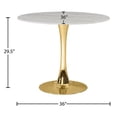 thumbnail image 5 of Meridian Furniture Holly 36" Round Faux Marble Top Dining Table with Gold Base, 5 of 5