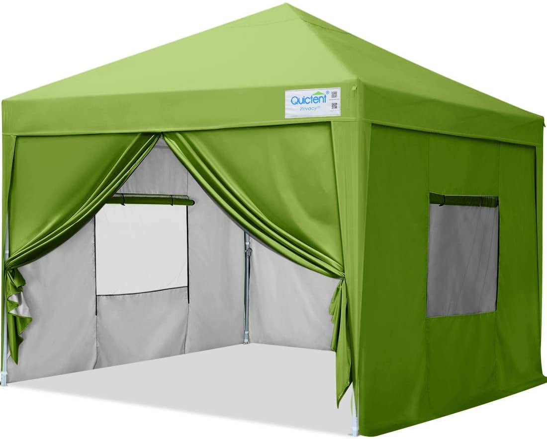 Quictent 8'x8'EZ Pop Up Party Wedding Tent Canopy Gazebo Black 100% Waterproof 
