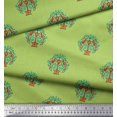 thumbnail image 2 of Soimoi Cotton Voile Fabric Peacock & Tree Block Print Fabric by The Yard 42 Inch Wide, 2 of 3
