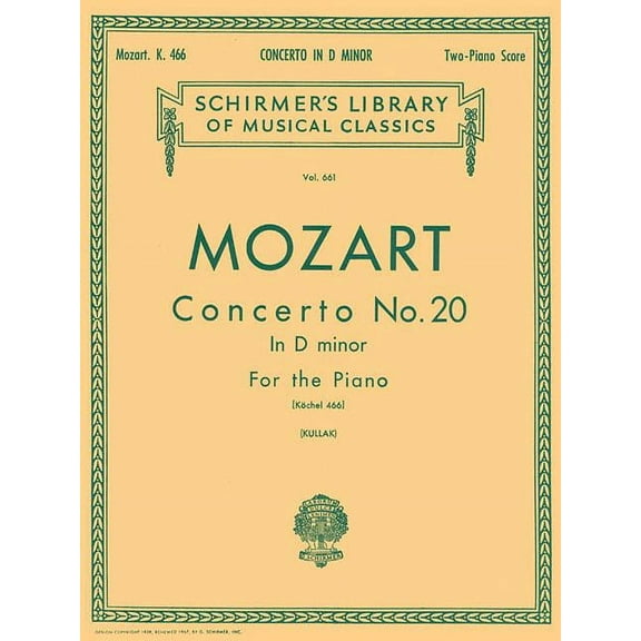 Concerto No. 20 in D Minor, K.466: Schirmer Library of Classics Volume 661 National Federation of Music Clubs 2024-2028 , (Paperback)