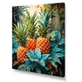 thumbnail image 2 of Designart "Tropical Pineapple Paradise Green & Blue I" Food & Beverage Canvas Wall Art - Traditional Green Fruits Living Room Canvas Art, 2 of 6