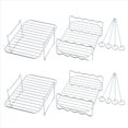 thumbnail image 1 of 2X Fryer Rack for Basket, Fryer Multi-Layer Rack,for Ninja Foodi DZ201 DZ40 Double Basket Fryer,2 x Steaming rack 2 x Grilling rack,Silver, 1 of 8