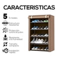 thumbnail image 4 of Zapatera de 5 Niveles Multifuncional | Estante para Zapatos | Almacenamiento de Calzado de Acero Inoxidable | Closet Organizador para Tenis | Tela Impermeable, 4 of 5