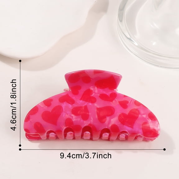 Pink heart-shaped hair clip, sturdy grip, romantic hair clip, Valentine's Day hair accessory, holiday party supplies
