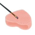 thumbnail image 5 of Unique Bargains 1 Pc Heart Shape Makeup Brush Cleaner Orange Pink, 5 of 6