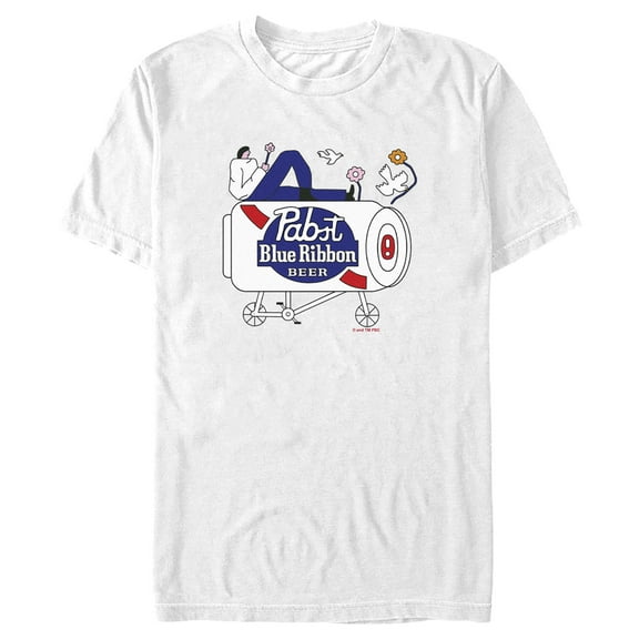 Men's Pabst Beer Ride  Graphic Tee White Medium