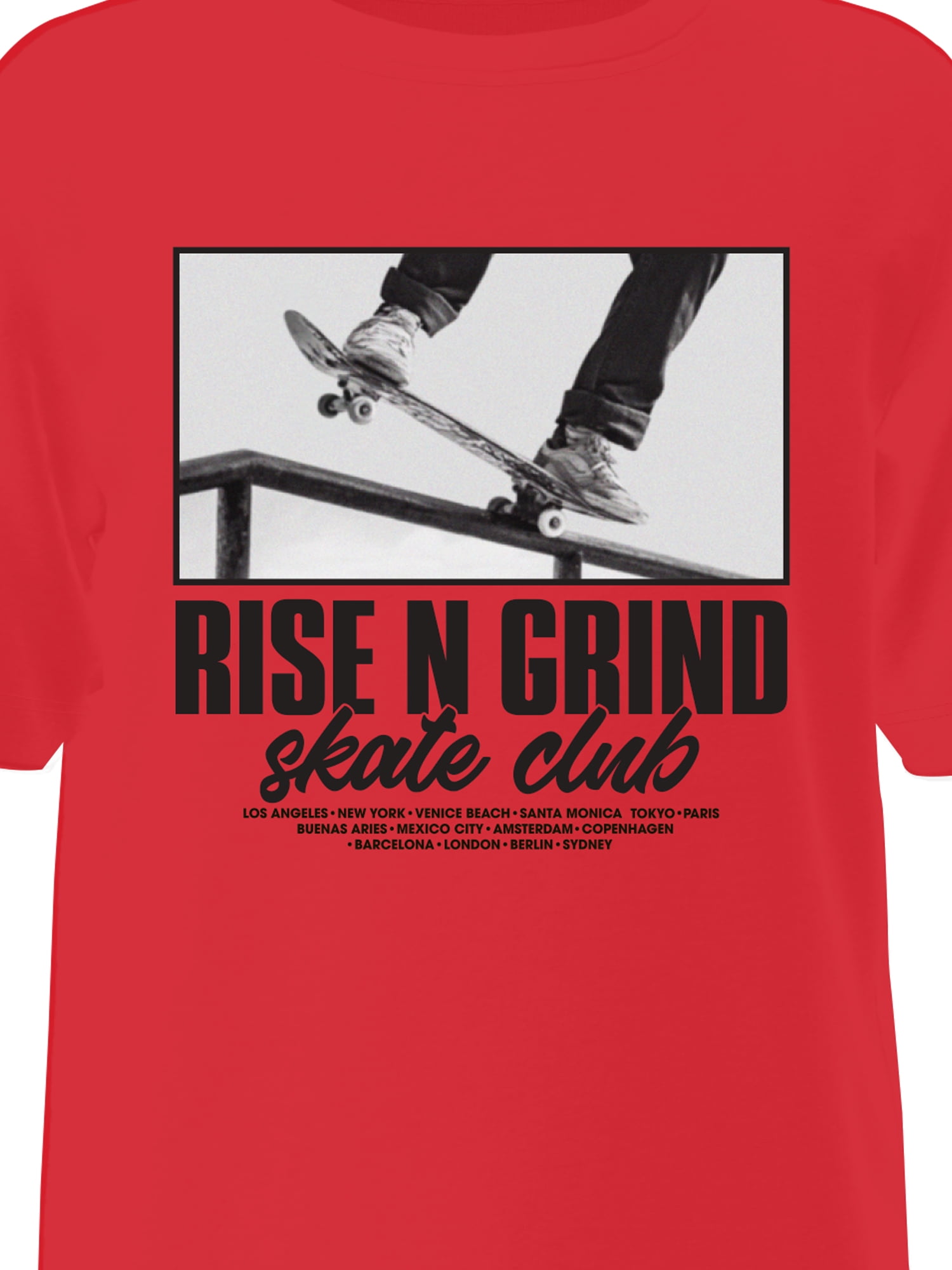 Wonder Nation, Boys' & Big Boys' Rise N' Grind Graphic Tee with Short Sleeves, Sizes 4-18