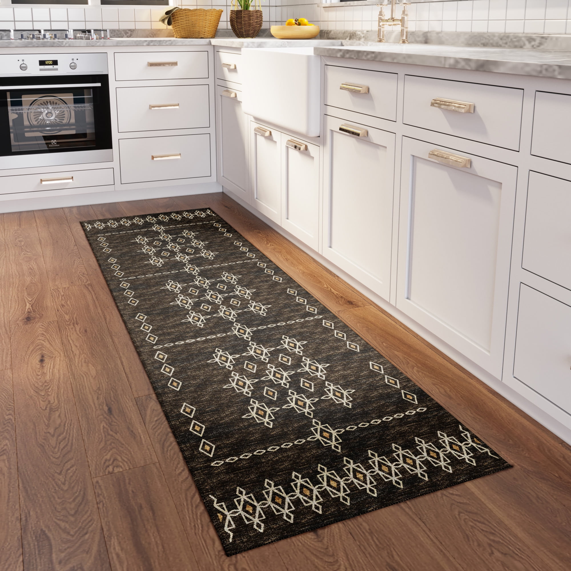 Addison Rugs Indoor/ Outdoor Addison Yuma Southwest Motif Washable Area Rug 2'3" x 7'6" - Brown