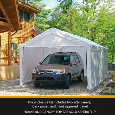 ShelterLogic White Canopy Enclosure Kit - 10 x 20 ft.  (Frame and Canopy Sold Separately)