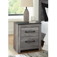 thumbnail image 2 of Signature Design by Ashley Contemporary Bronyan 2 Drawer Nightstand, Dark Gray, 2 of 9