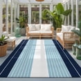 thumbnail image 2 of Area Rugs 5'x7', Navy Blue Aqua Stripe Carpet Runner Indoor Outdoor Rugs Home Decor Aesthetic, Modern Art Horizontal Striped Non Slip Mats Washable Accent Rug for Living Room Bedroom, 2 of 8