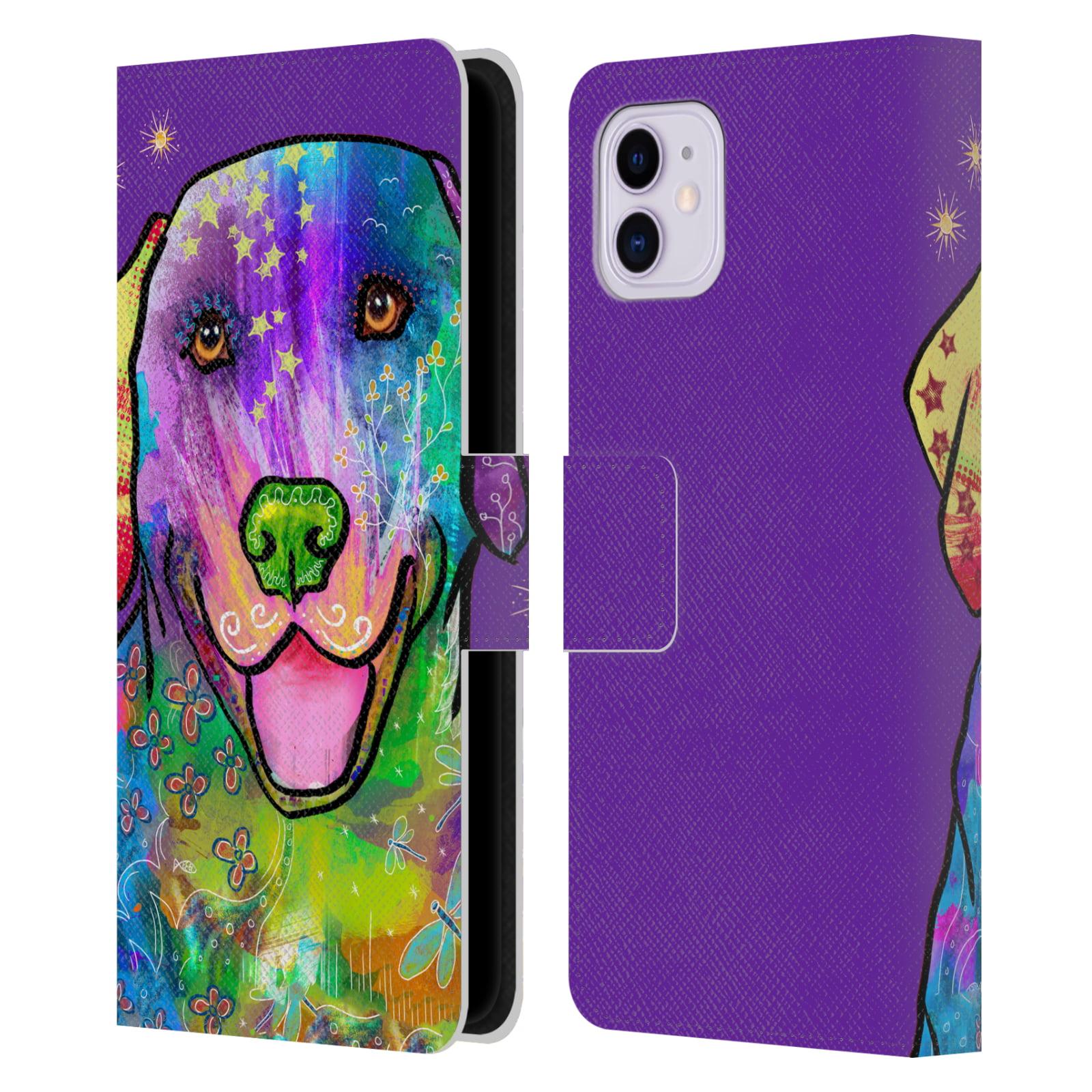 Head Case Designs Officially Licensed Duirwaigh Animals Golden Retriever  Dog Leather Book Wallet Case Cover Compatible with Apple iPhone 11 - 
