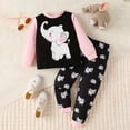 thumbnail image 3 of Odeerbi 1-6 Years Toddler Girls Outfits Cotton Sweatsuits Cute Crewneck Sweatshirts Sweatpants Two-piece Set Sleepwear Home Clothes Set Toddler Girls Clothes, 3 of 3