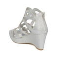 thumbnail image 3 of Women Glitter Platform Wedge Sandal - Rhinestone Wedge Heel - Cut Out Wedge Heel - HK77 By Celeste, 3 of 5