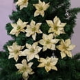 thumbnail image 4 of Adornos para árbol de Navidad KEPATO con purpurina Poinsettia (dorado), 4 of 7