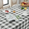 thumbnail image 3 of Softalker Checkered Tablecloth Waterproof Gingham Tablecloth Stain Resistant Washable Outdoor Tablecloth Grey and White Plaid Tablecloth 60 x 102inch, 3 of 8
