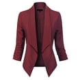 thumbnail image 1 of MixMatchy Women's Casual Work Solid Open Front 3/4 Sleeve Blazer Jacket with Plus Size, 1 of 4