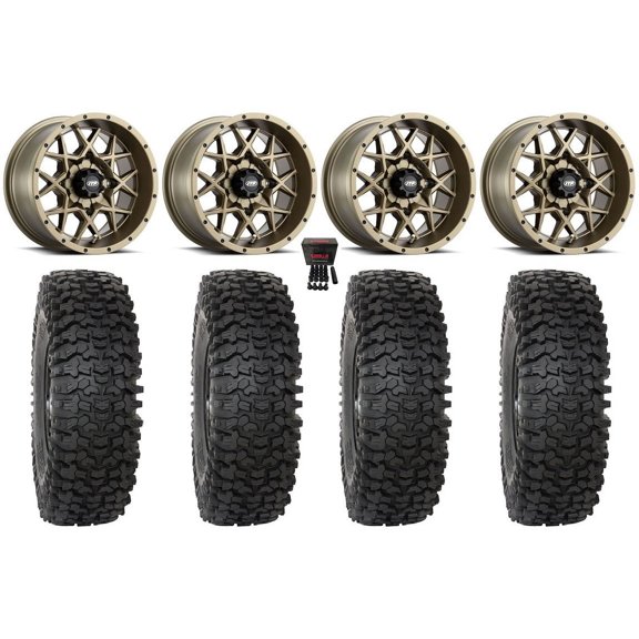 ITP Hurricane 15" Wheels Bronze 35" RC500S Sticky Tires Can-Am Commander Maverick Renegade Outlander Defender
