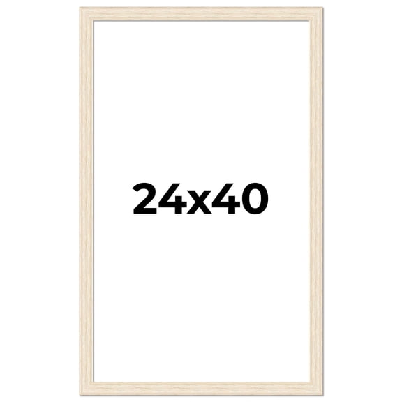 24x40 Frame White Real Wood Picture Frame Width 1.5 inches | Interior Frame Depth 0.5 inches | Barn