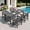 Gray, variant on FOOWIN 5PCS Patio Dining Set, HDPE All Weather Outdoor Furniture Set 4 Chairs and 1 Table, Grey