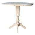 thumbnail image 3 of 36" Round Bar Height Table with 12" Leaf and 4 Café Stools - Unfinished - 5 Piece Set, 3 of 8