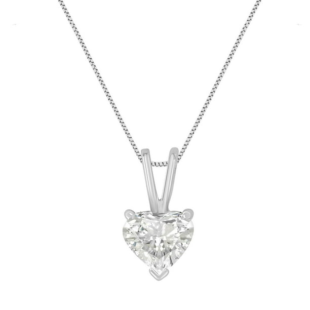 Women S 14k White Gold Heart Shaped Diamond Solitaire Pendant Necklace Walmart Com Women S 14k White Gold Heart Shaped Diamond Solitaire Pendant Necklace Walmart Com