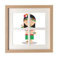 thumbnail image 1 of Hermosa chica Hawaii Cartoon Pantalla de escritorio de pared de marco 4 aperturas, 1 of 4