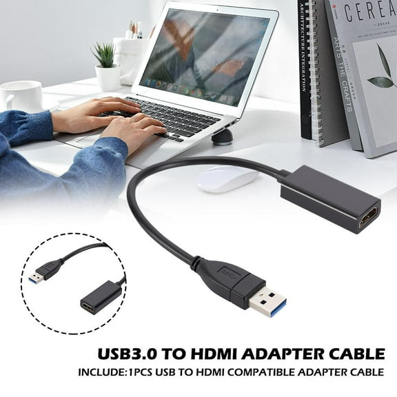 QHUDLV USB 3.0 to HDMI Adapter,HD 1080P Video Converter,Graphics Cable for Devices