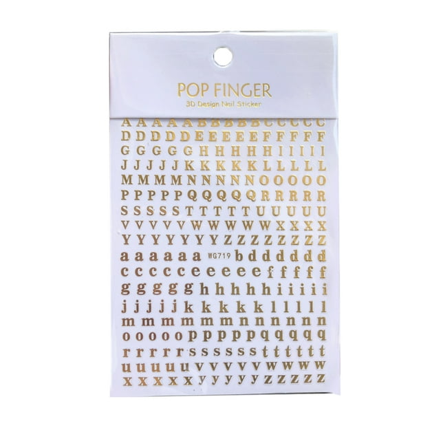 Alphabet Nail Stickers Uppercase Letter Lower Case Letter Stickers SelfAdhesive 26 Letters DIY